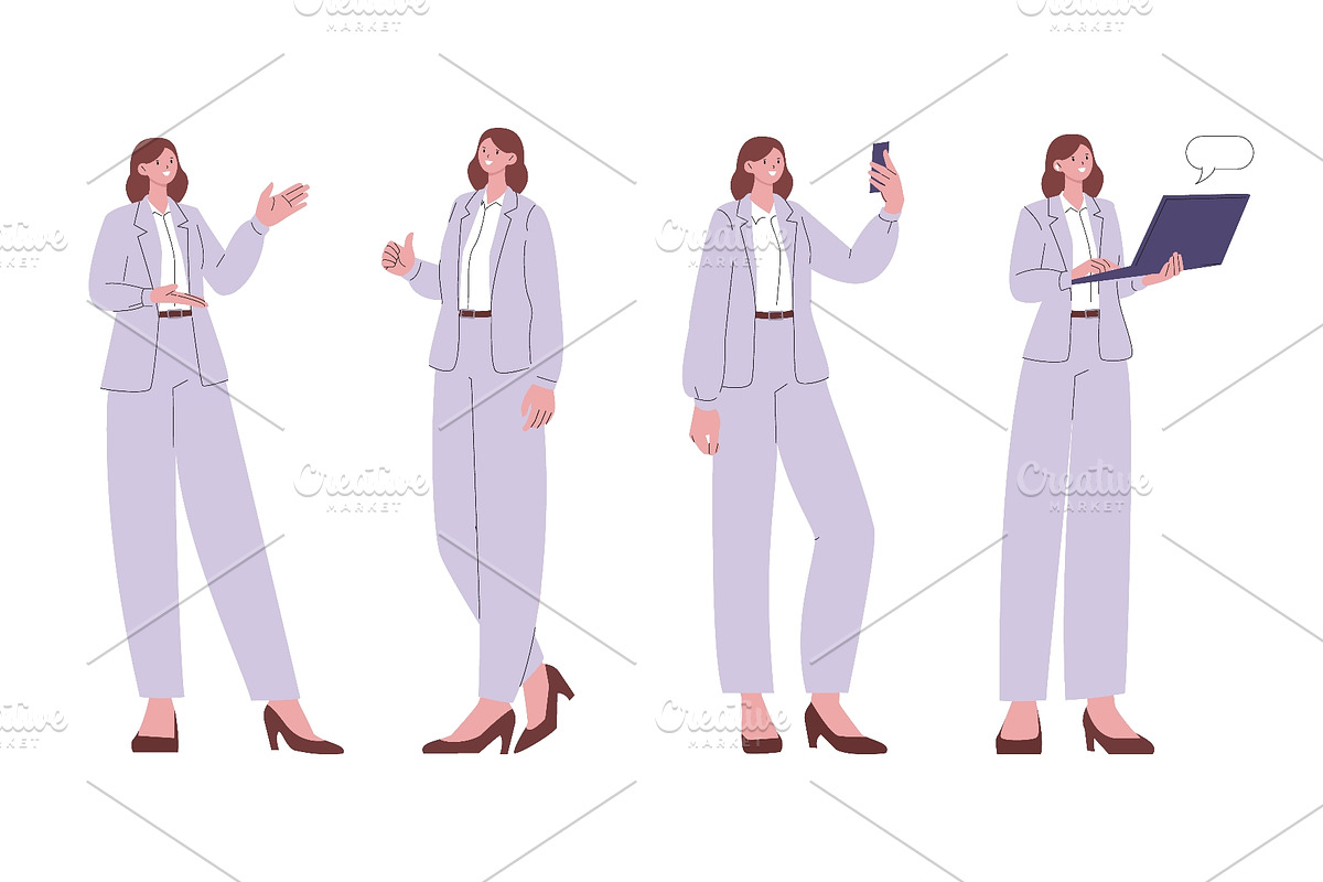 Woman in official suit. Business, a Finance Illustration by Valerie Bodnar (Photo 1 of 3)