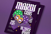 White Purple Mardi Gras Flyer Set, a Flyer Template by graphicook (Thumbnail 2 of 3)