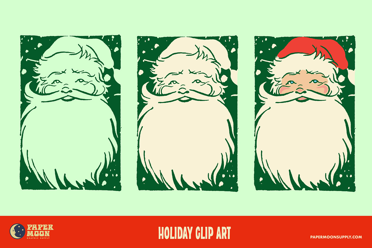 Victorian Vintage Santa Claus Vector, an Illustration by Paper Moon Graphic Supply