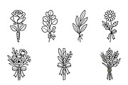 Bundles Set Floral Wedding Icons, an Outline Icon by adenpinkstore (Thumbnail 3 of 44)