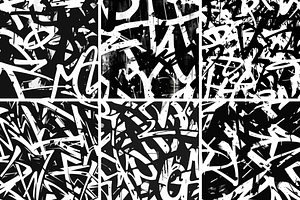 Black Graffiti Seamless Patterns