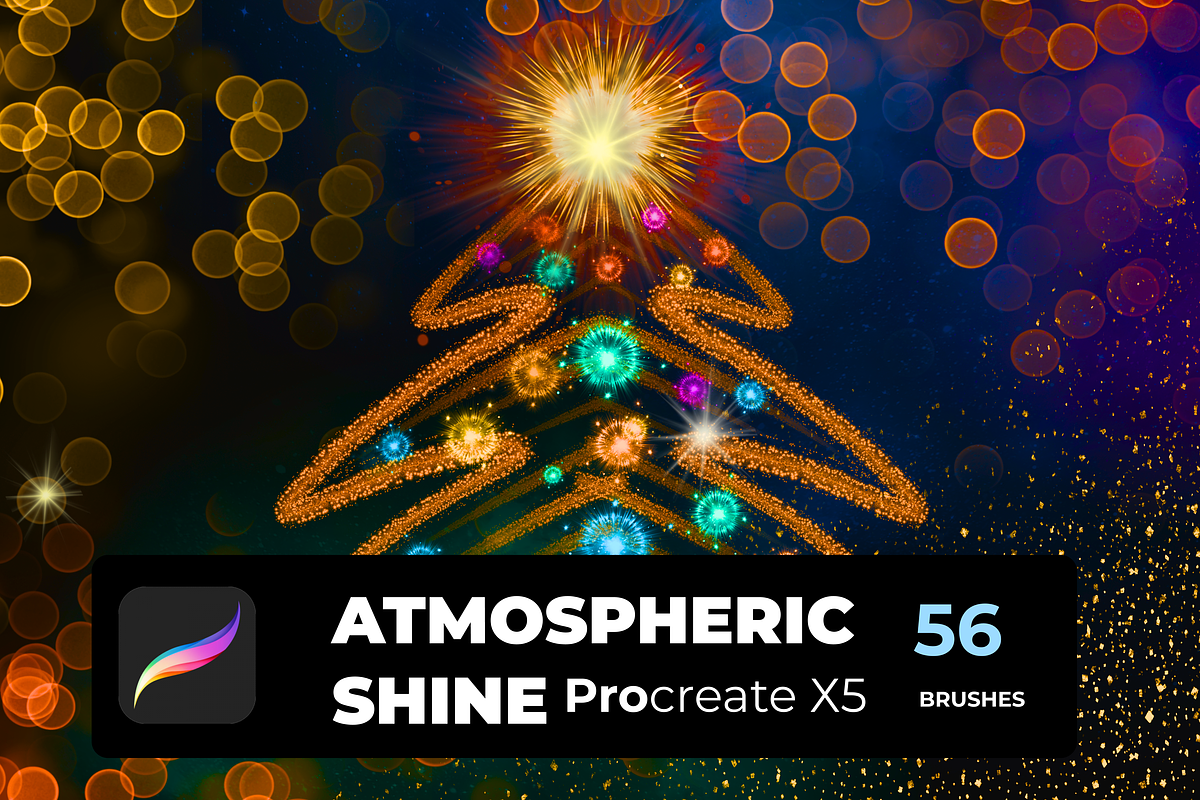 56 SHINE brushes for PROCREATE X5, a Brush Add-On by Graphics Resources (Photo 6 of 17)