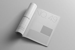 Open Magazine Rolled Page Mockup