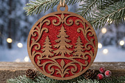Christmas Tree Filigree Ornament SVG, an Object Graphic by Libby Wishes (Thumbnail 2 of 3)
