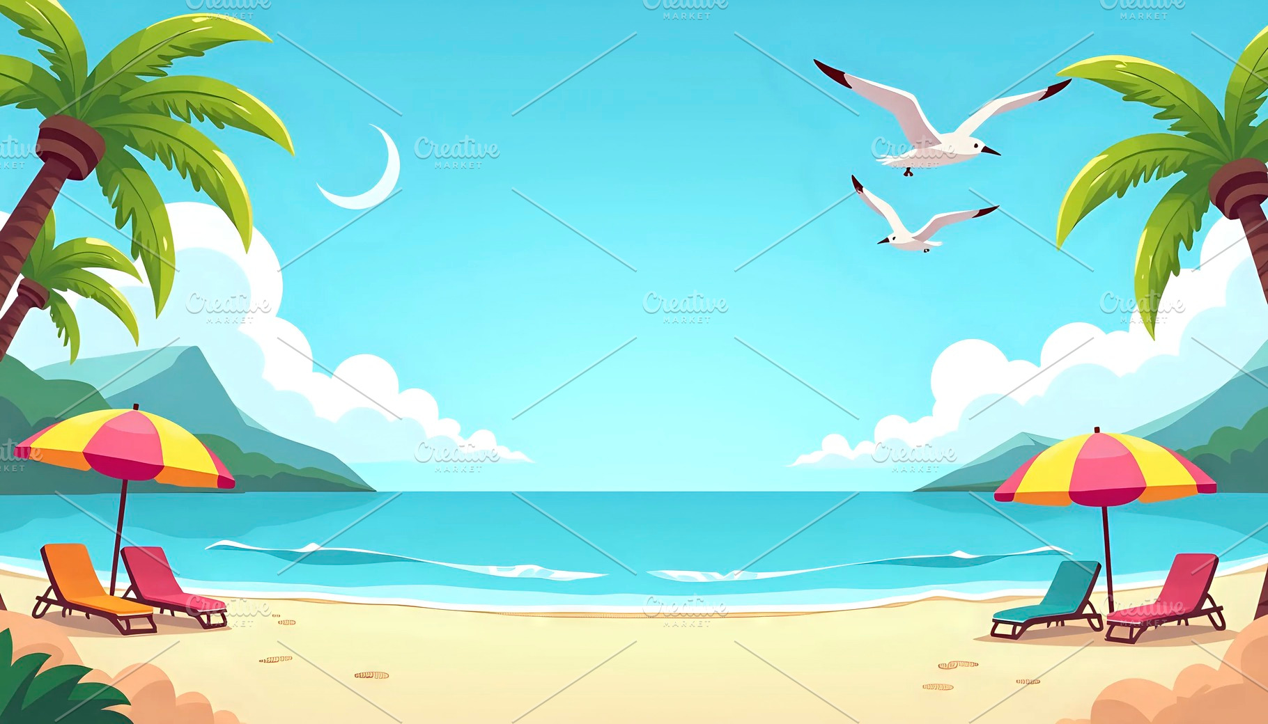Flat vector cartoon background of a, a Photo by LOGOCREATIVE