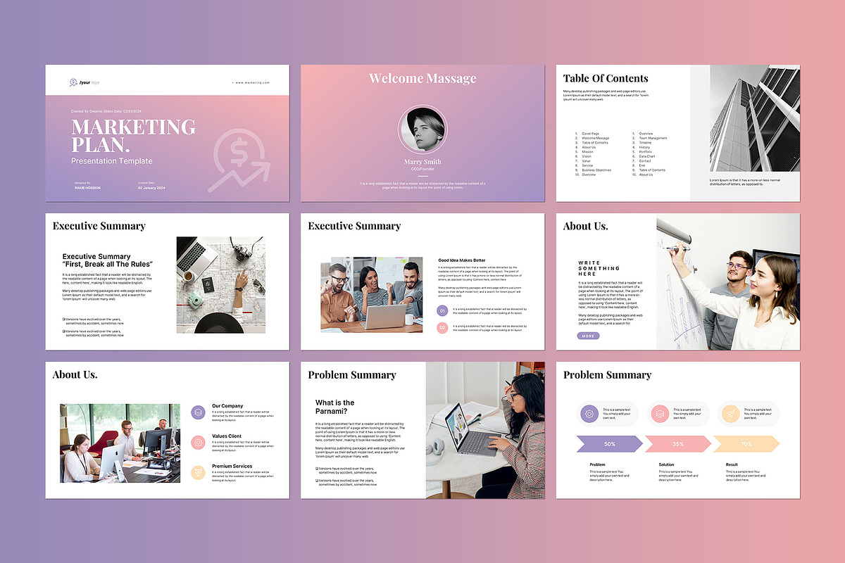 Marketing Plan PowerPoint Template, a Marketing Template by CreativeSlides (Photo 5 of 11)