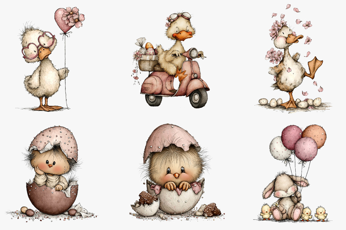 Whimsical Easter Clipart, an Illustration by CreationArt (Photo 3 of 5)