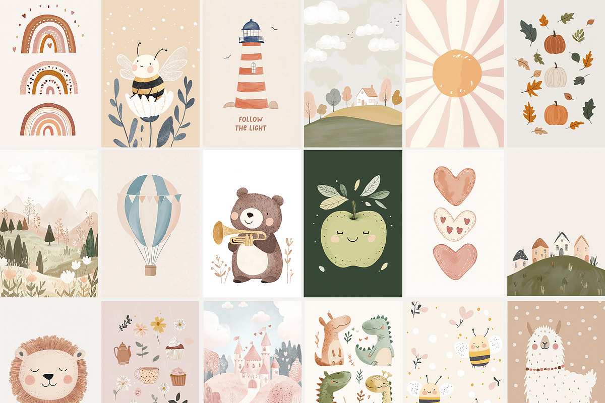 200 NURSERY POSTERS & PRINTS, a Background Graphic by Muse Artist (Photo 7 of 15)