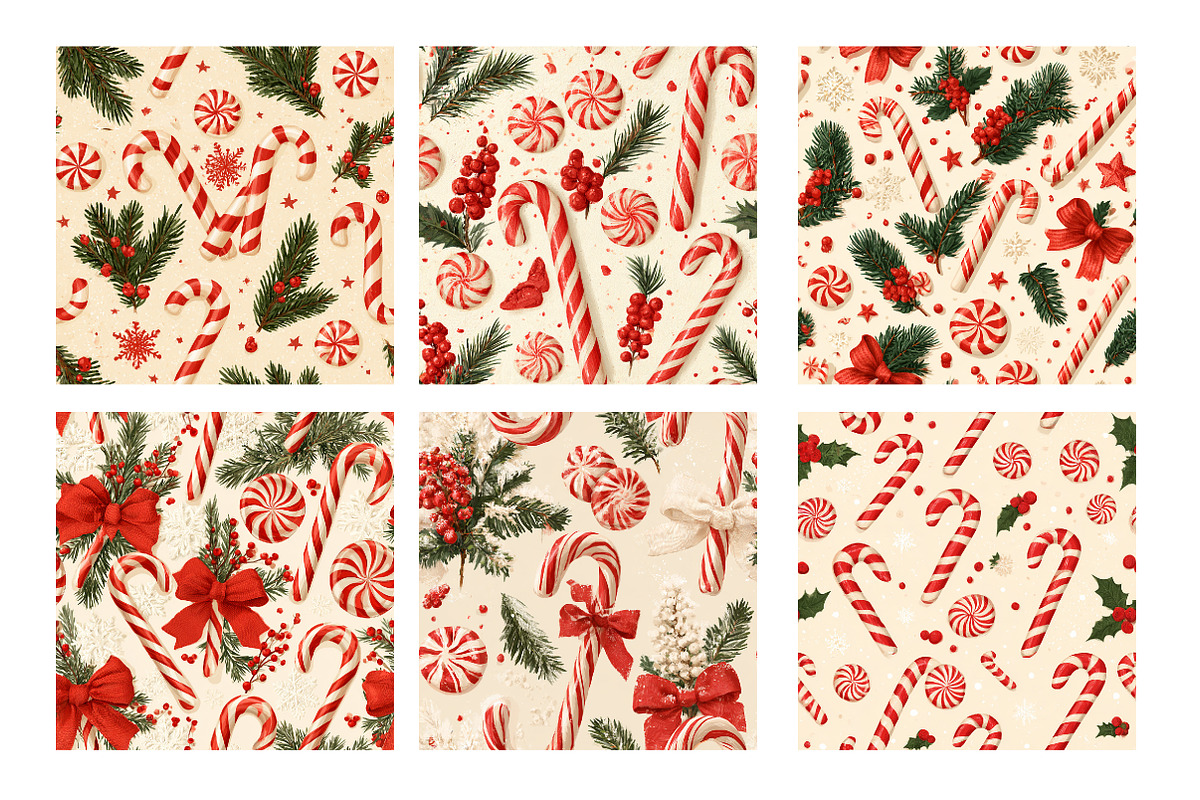 Candy Cane & Peppermint Seamless Pat, a Pattern Graphic by Design Market (Photo 3 of 4)