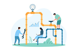 Natural gas pipeline system, an Illustration by Flashvector