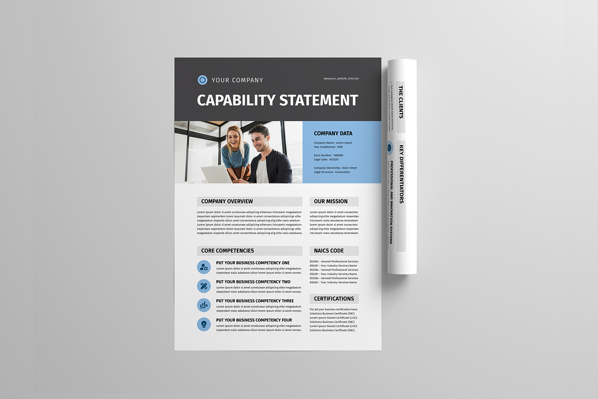 Capability Statement | Canva & Word, a Flyer Template by Leaflove