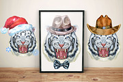 Watercolor fearsome white tiger, an Animal Illustration by Watercolor fantasy (Thumbnail 4 of 5)