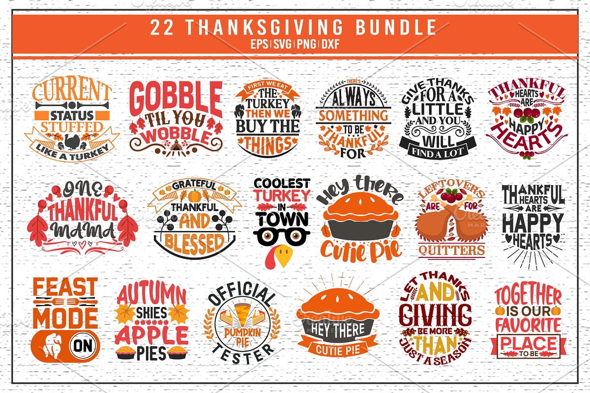 Thanksgiving quotes svg bundle, a Graphic by Uniquesvg99 (Photo 1 of 5)