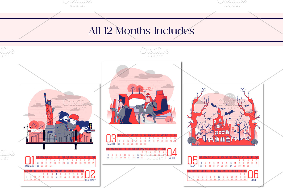 2024 USA Iconic Calendar, an Object Graphic by Artiverge (Photo 2 of 5)