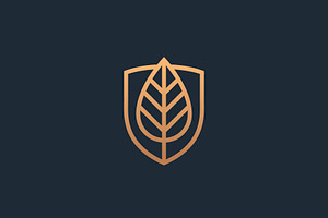 Leaf and shield logo design., a Branding & Logo Template by lettett