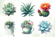 Watercolor Cactus and Succulents, an Illustration by CreationArt (Thumbnail 4 of 5)