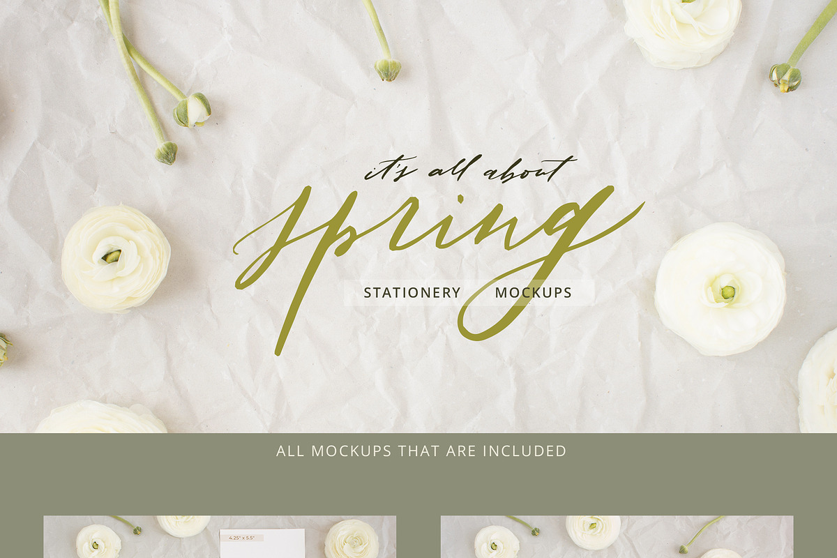 Spring Styled Stationery Mockups, a Print Template by eclosque (Photo 6 of 7)