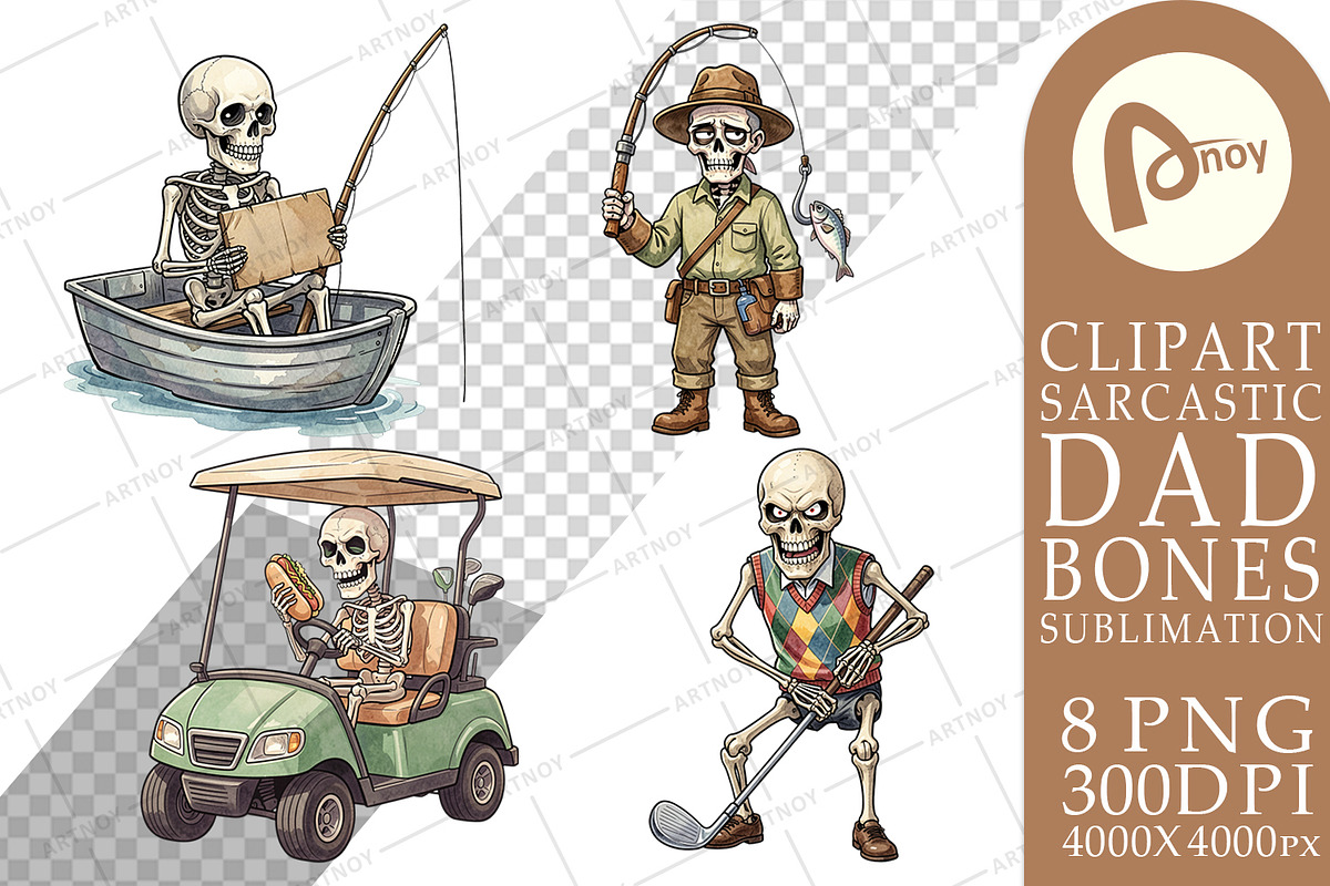 Sarcastic Dad Bones Sublimation, a Seasonal Illustration by Artnoy (Photo 9 of 18)