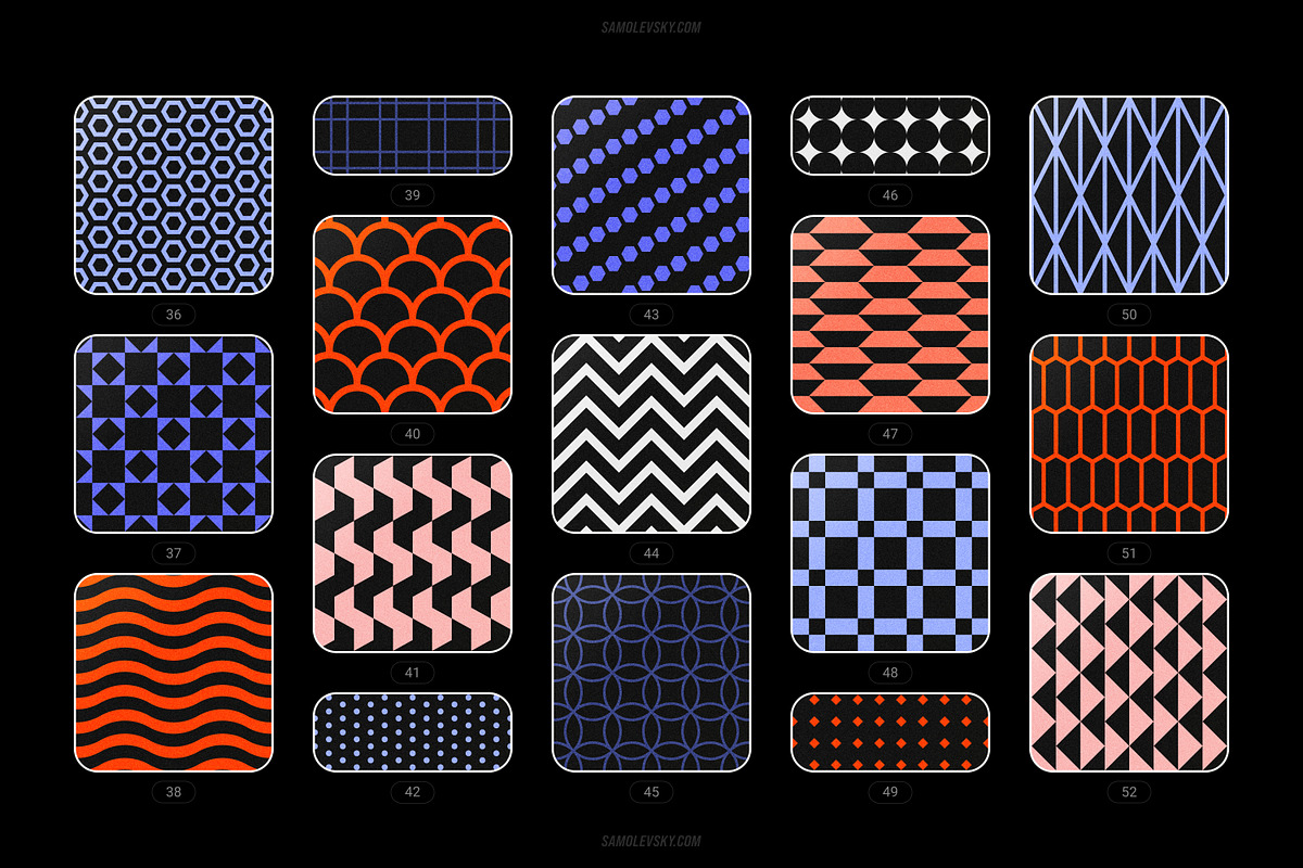 Vibrant Geometric Seamless Patterns Collection