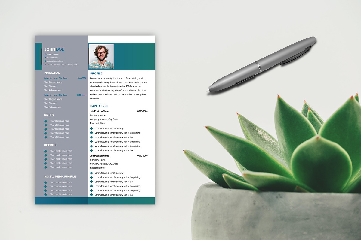 Creative Resume/CV Template, a Resume Template by Annudesign (Photo 3 of 8)