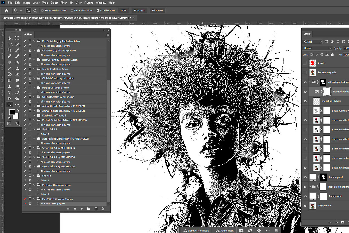 Vector Tracing Photoshop Action, an Action Add-On by MRI STUDIO (Photo 8 of 21)