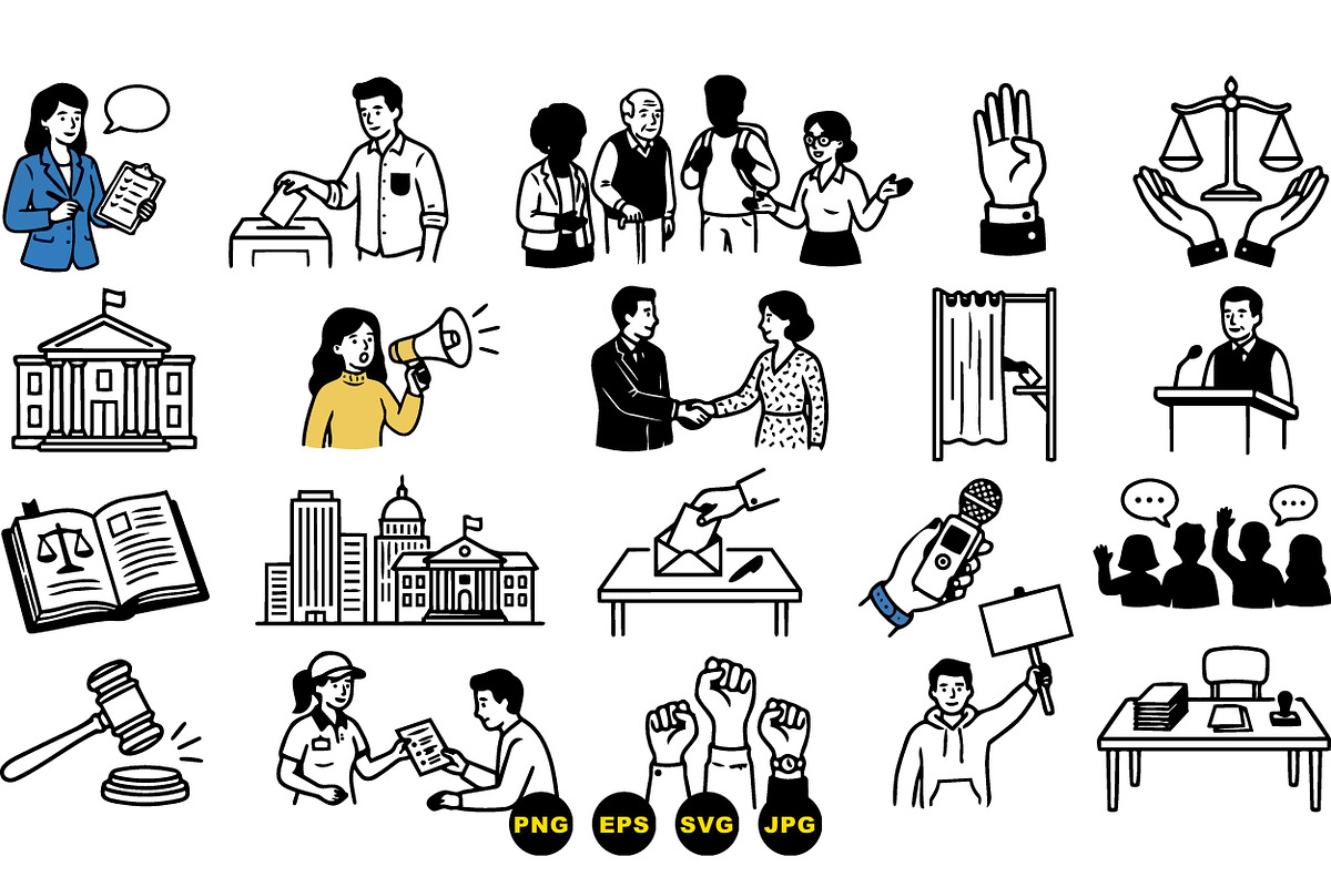 Political Protest Icon Pack, an Illustration by designvectx (Photo 3 of 3)