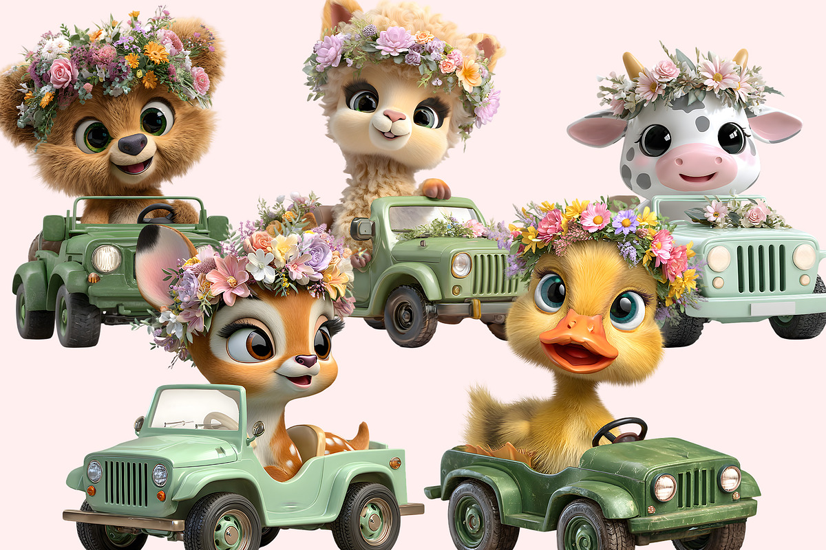 Baby Animals Clipart PNG Bundle, a Graphic by M9 Design (Photo 2 of 7)