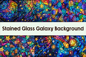 Stained Glass Galaxy Background