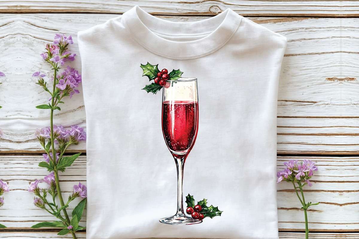 Elegant Burgundy Christmas Clipart, an Illustration by CraftArtStudio (Photo 5 of 6)