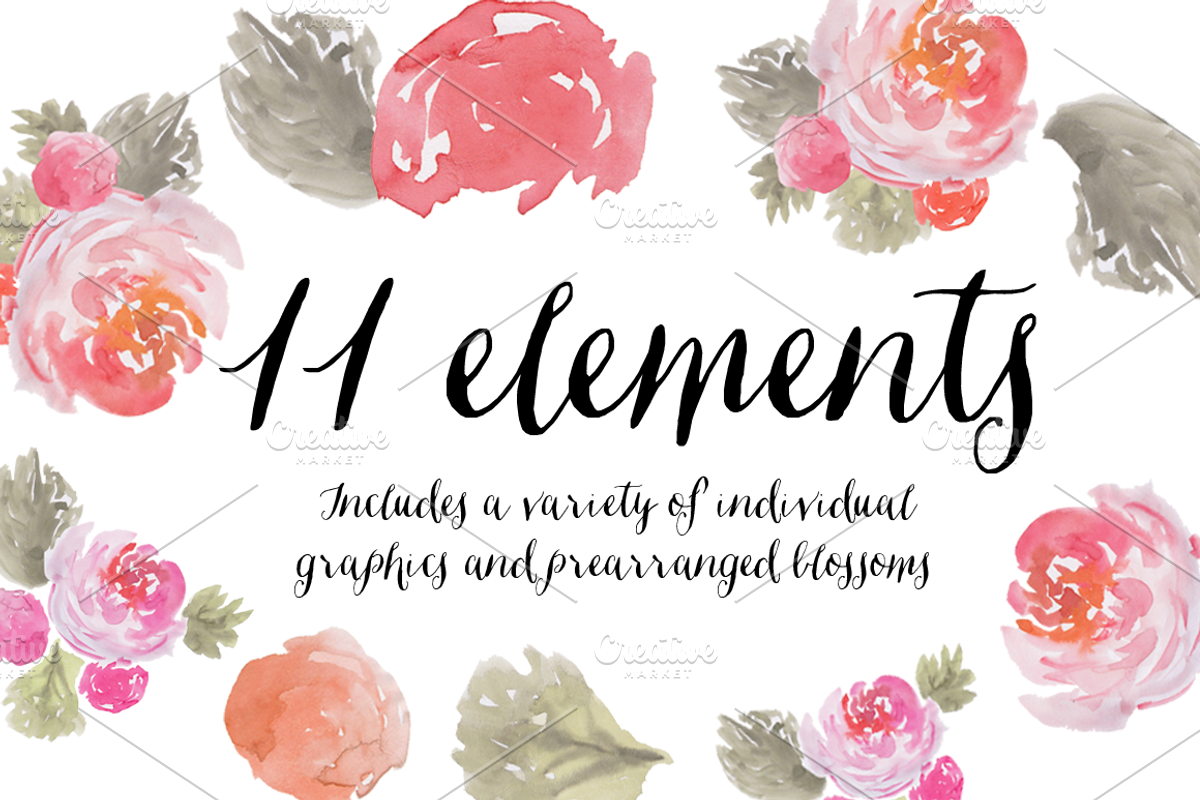 Blushing Watercolor Peony Clip Art, an Illustration by Emerald & Ivy Studios (Photo 2 of 2)