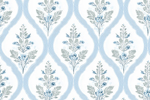 Seamless pattern, elegant floral damask ogee seamless pattern on, a Pattern Graphic by Studio ANNA