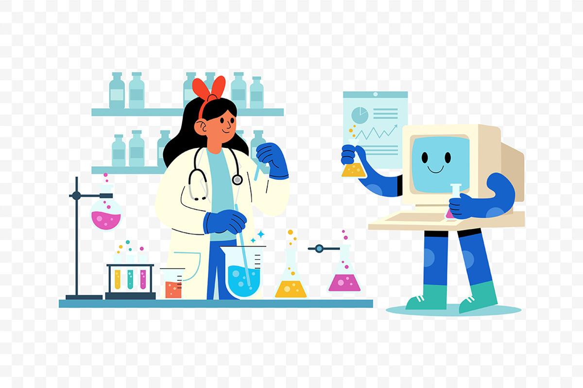 AI Human Lab Medical Collaboration, a Technology Illustration by Partikusi Design (Photo 3 of 3)