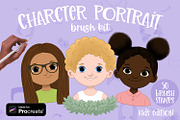 Kids Character Portrait Brushes, a Brush Add-On by Brushed Rose (Thumbnail 1 of 5)