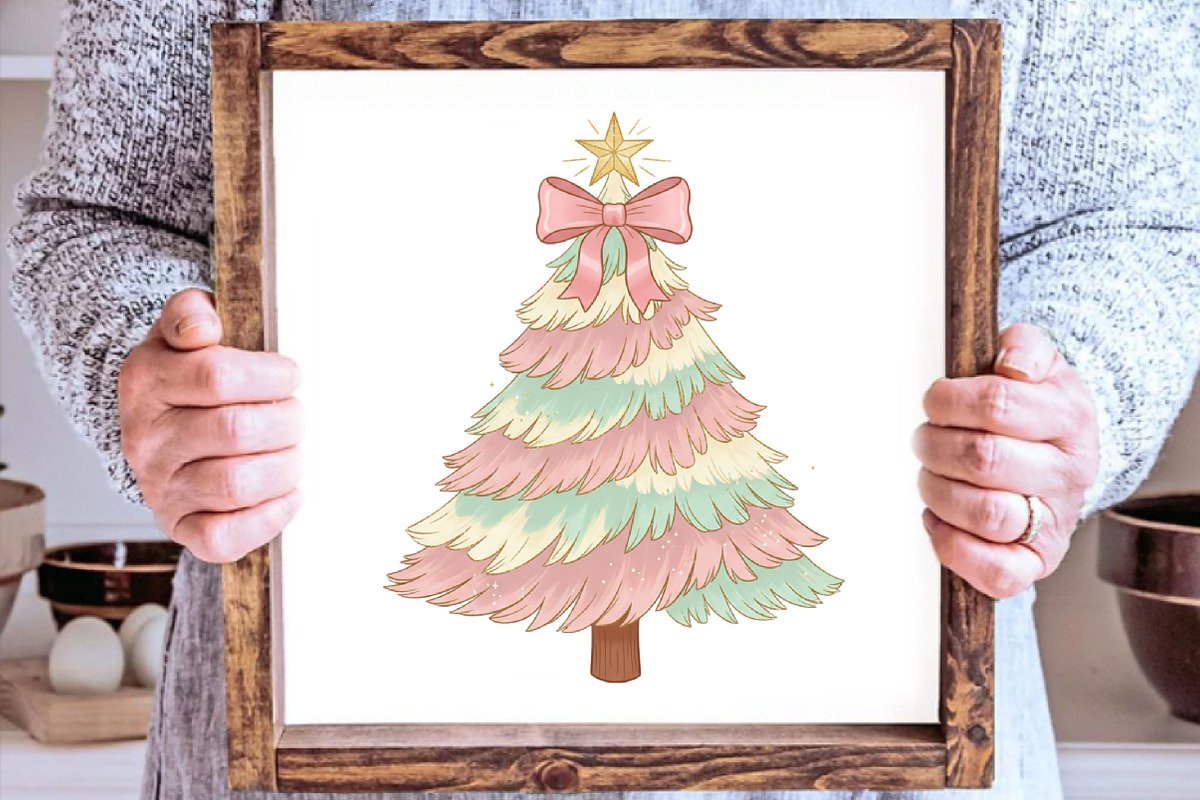 Hand Painted Coquette Christmas Tree, an Illustration by SinaCreation (Photo 2 of 7)