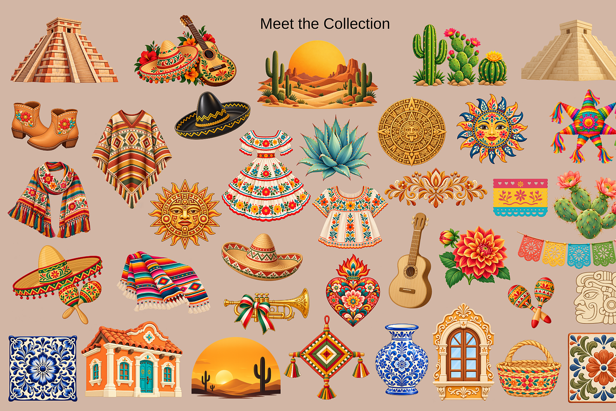 Mexican Vibes Clipart, an Object Illustration by MarisoArt (Photo 3 of 10)