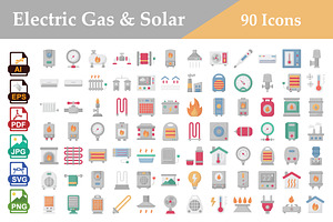 Electric Gas & Solar Energy Icon, an Icon by Vector Portal