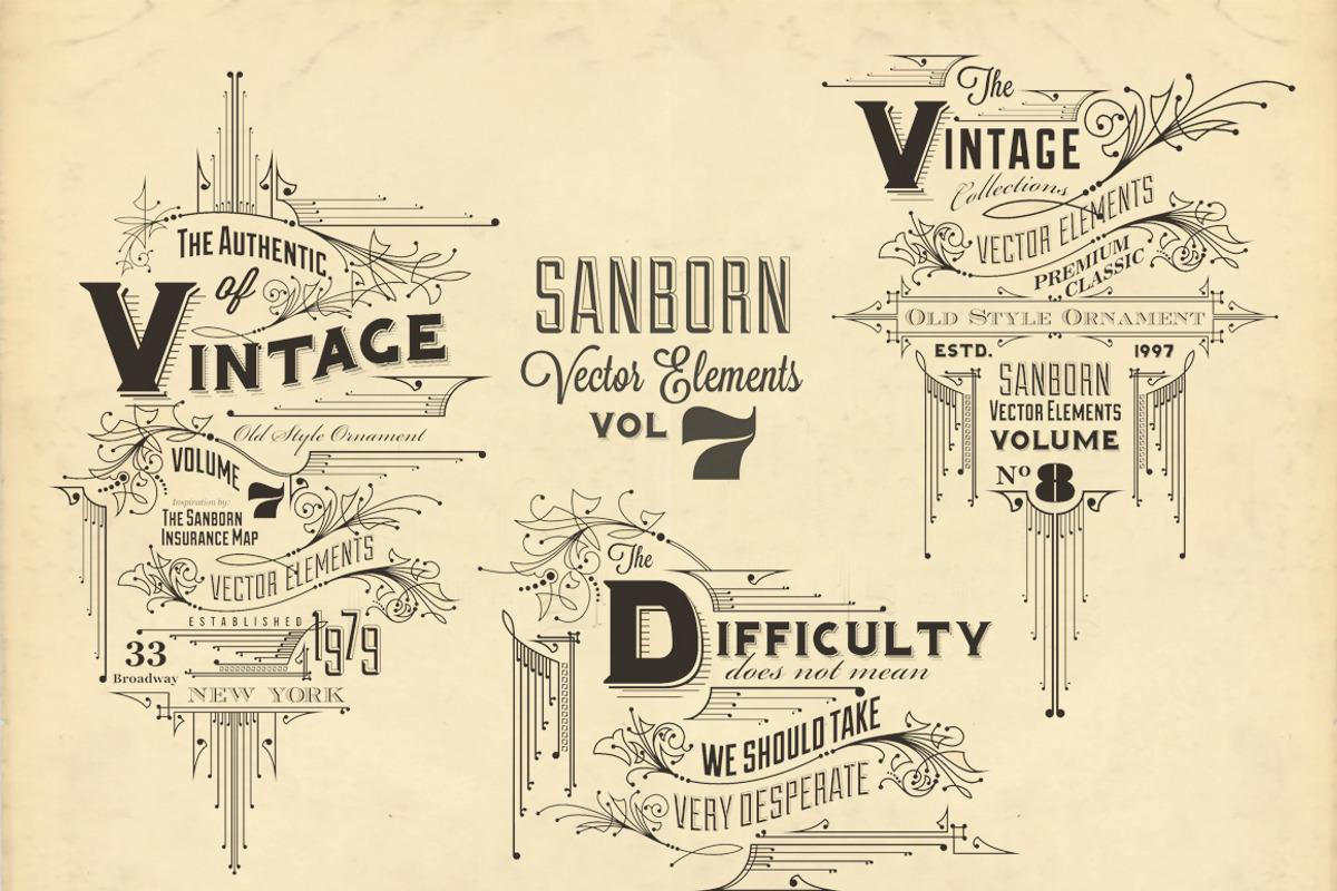 Sanborn Vector Elements Bundle Pack, an Object Graphic by G7 (Photo 9 of 9)