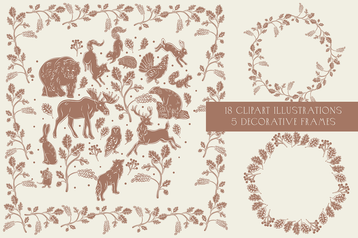 Linocut Animals rustic patterns, an Animal Illustration by Carpet Tapete Pretzel (Photo 2 of 17)