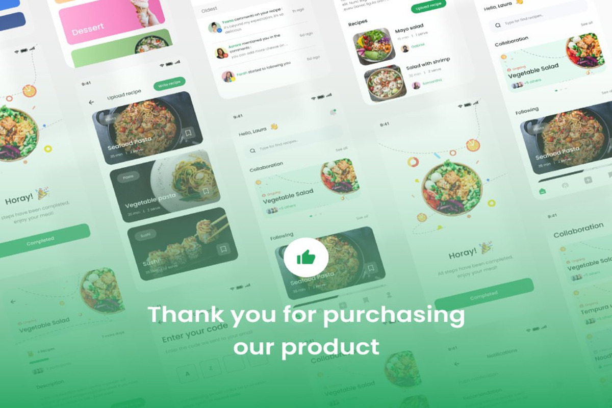 Food Recipe UI KIT, an UI Kit Template by Lumina_ui_ux202 (Photo 6 of 6)
