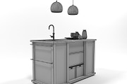 Kitchen island 0304, a Furniture 3D Model by inDahouze (Thumbnail 8 of 9)