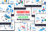 Isometric Landing Page Template, an Illustration by alexdndz (Thumbnail 1 of 29)