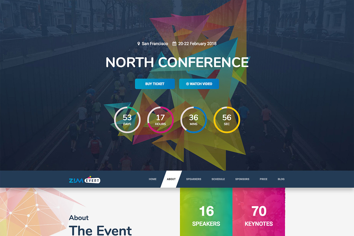 Zim Event - One Page Event Template, a Landing Page Template by Hervat (Photo 2 of 4)