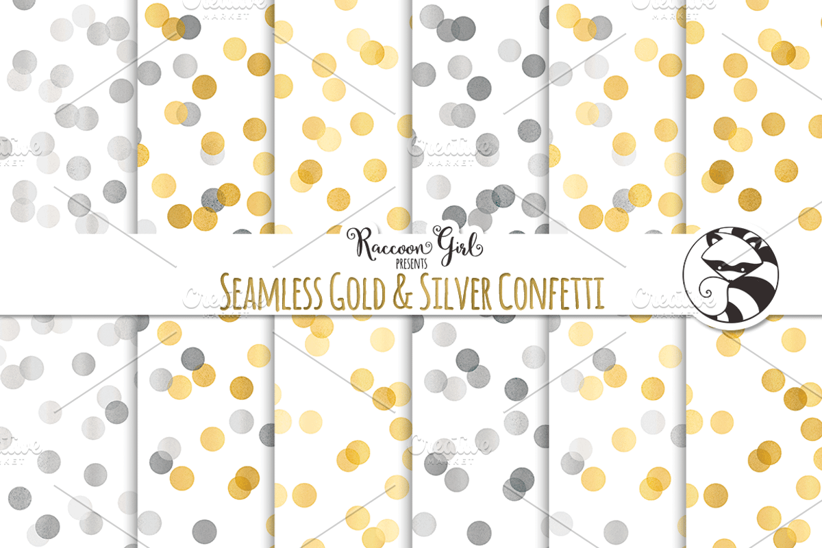 Seamless Gold & Silver Confetti