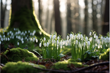Vibrant Snowdrops forest violet, a Nature Photo by Ylivdesign