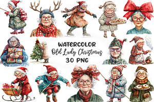 Funny Old Lady Christmas Sublimation, an Illustration by CraftArtStudio