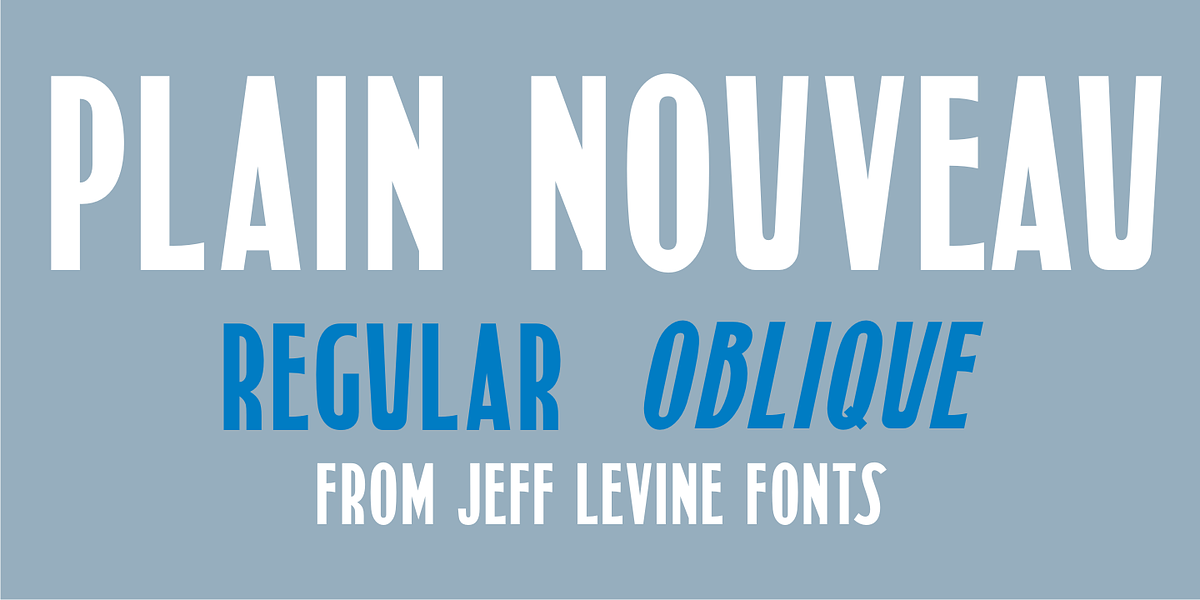 Plain Nouveau JNL, a Sans Serif Font by Jeff Levine Fonts