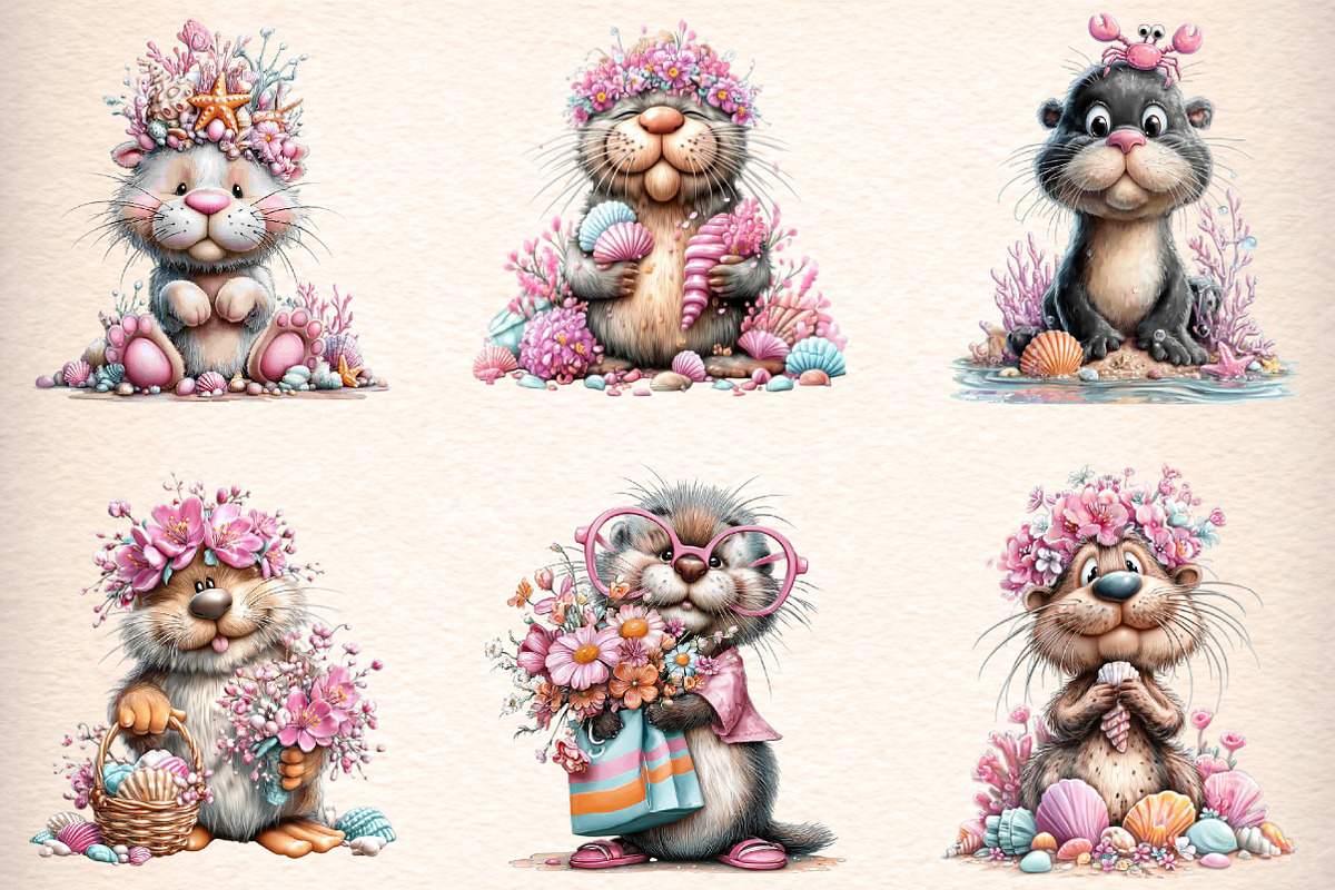Whimsical Summer Seal Clipart Bundle, an Illustration by Digital Artistic99 (Photo 3 of 11)
