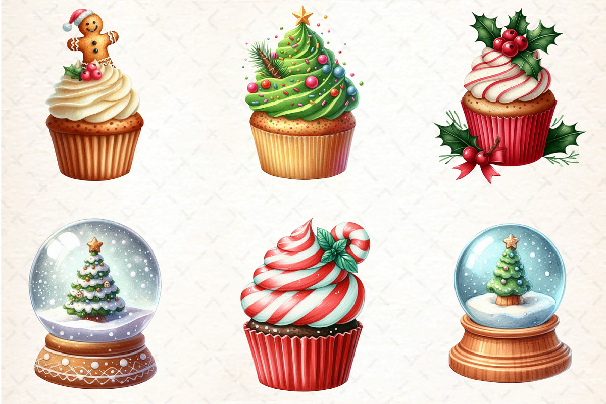 Christmas Cookies and Cupcakes Clipa, an Illustration by DreamCafeArt (Photo 7 of 8)