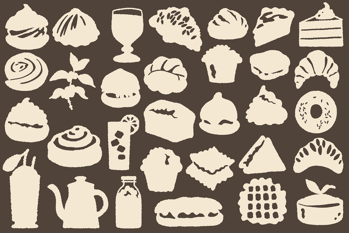 Coffee Goods: 100 Textured Graphics, a Food Illustration by Veyla (Photo 6 of 14)