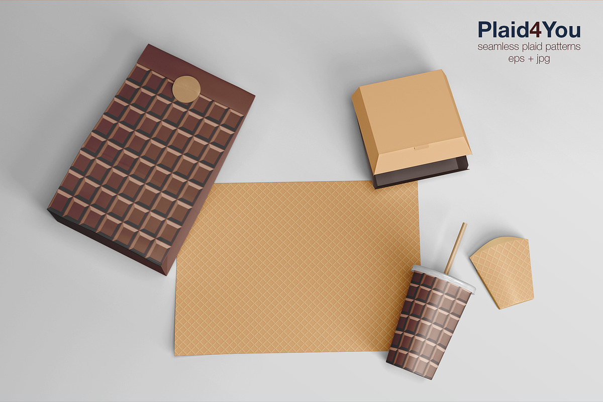 Chocolate & Waffles Sweet Patterns, a Texture Graphic by Plaid4You (Photo 4 of 8)